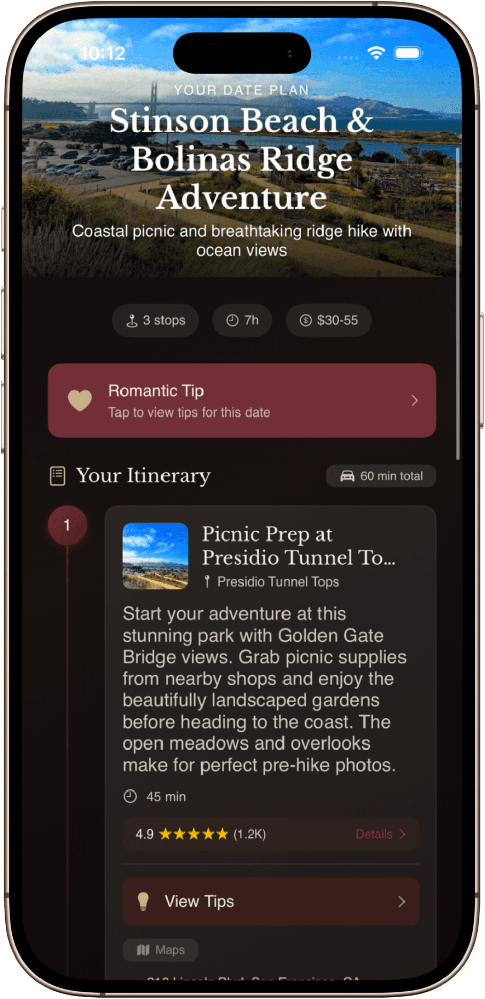 Dately date plan itinerary